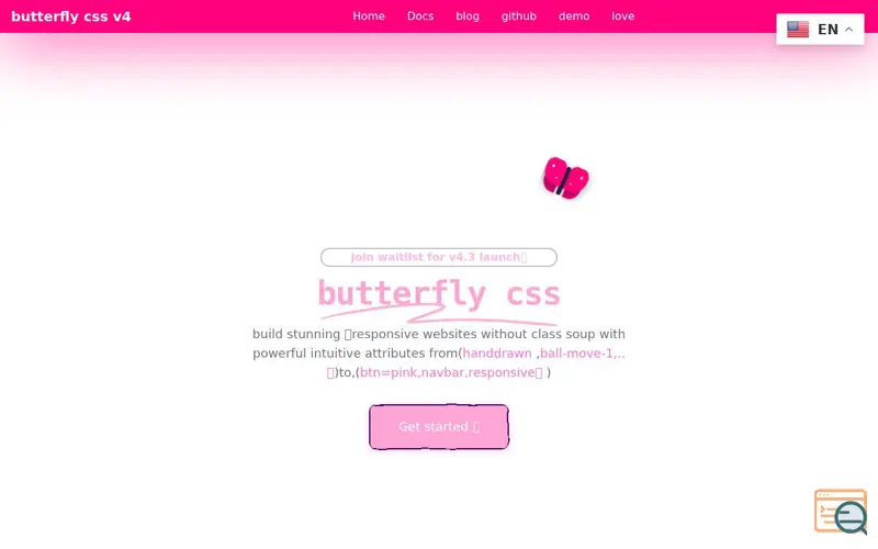 Screenshot of Butterfly CSS v4.3