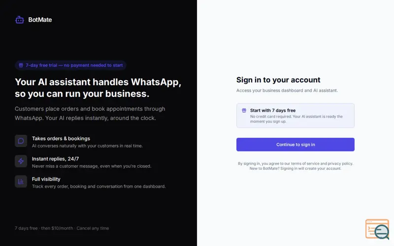 Screenshot of Botmatepro - WhatsApp AI Assistant  