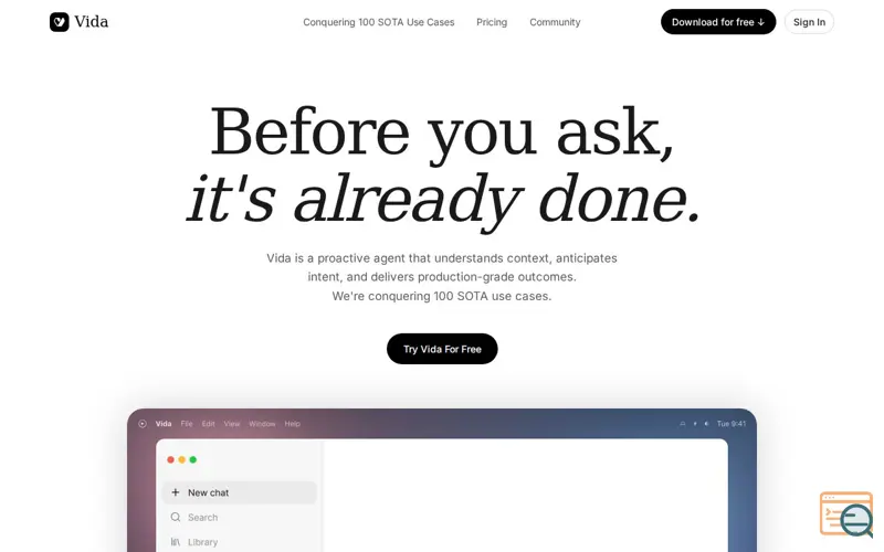 Screenshot of Vida
