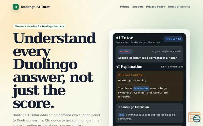 Screenshot of Duolingo AI Tutor