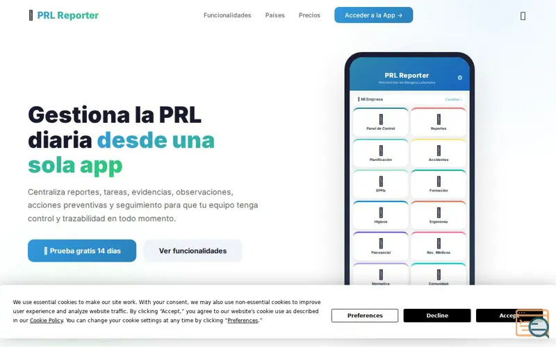 Screenshot of PRL Reporter