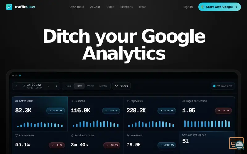 Screenshot of TrafficClaw