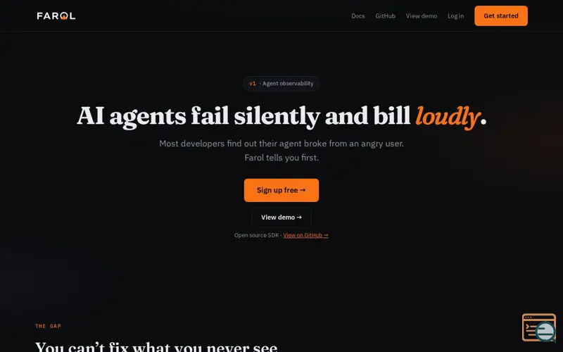 Screenshot of Farol