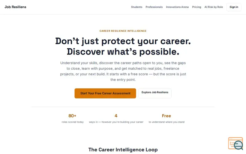 Screenshot of Job Resiliens