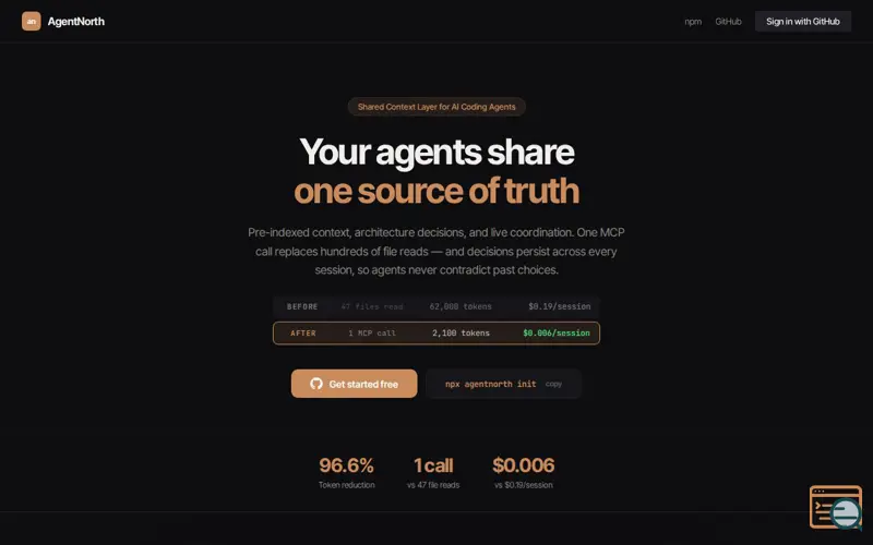 Screenshot of AgentNorth — Open Source Pre-indexe MCP