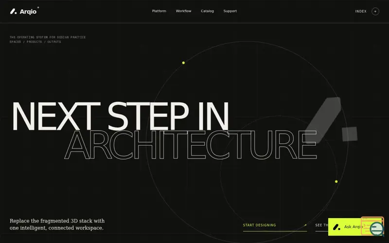 Screenshot of Arqio Next Step in Architecture