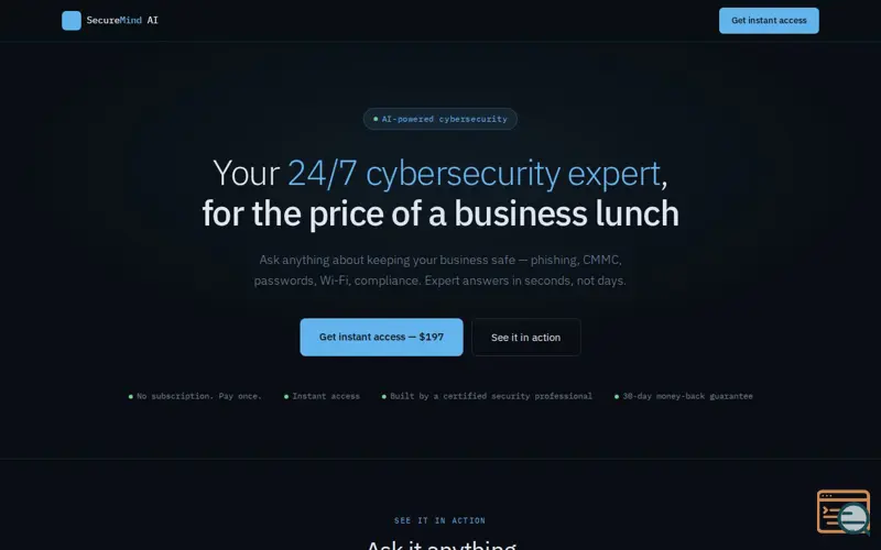 Screenshot of SecureMind AI