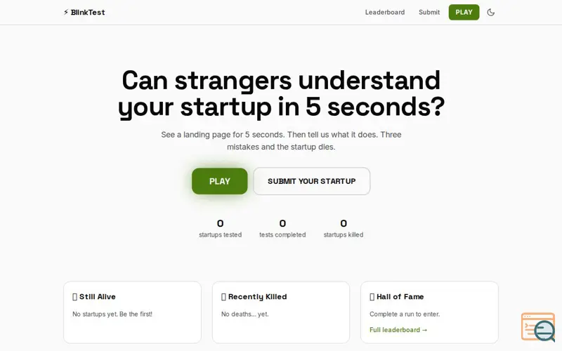 Screenshot of BlinkTest
