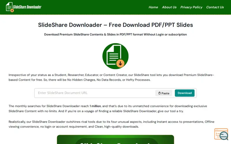 Screenshot of SlideShare Downloader
