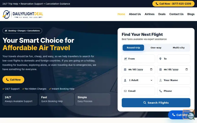 Screenshot of Daily Flight Deals