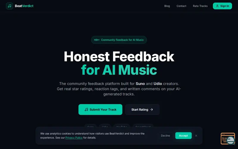 Screenshot of BeatVerdict