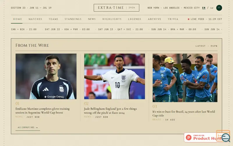 Screenshot of Extra Time 2026
