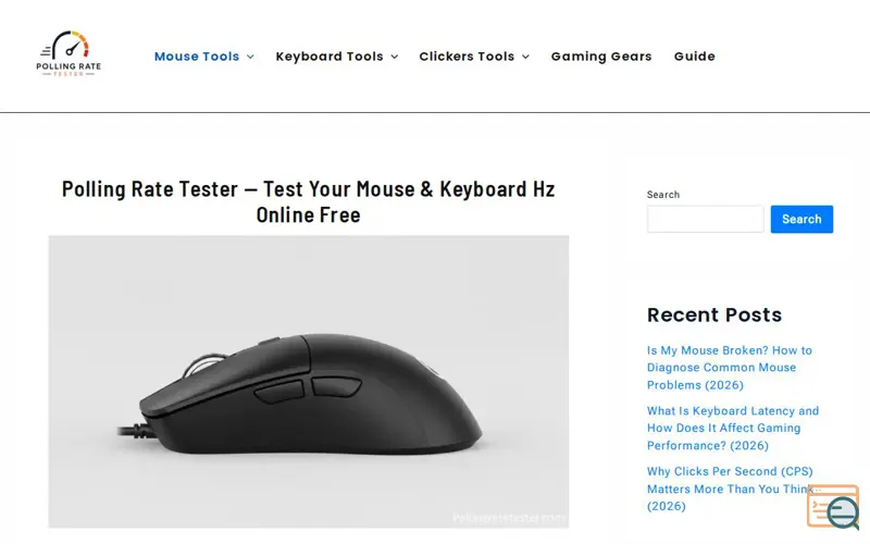 Screenshot of Polling Rate Tester