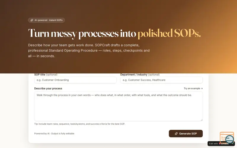 Screenshot of SOPCraft