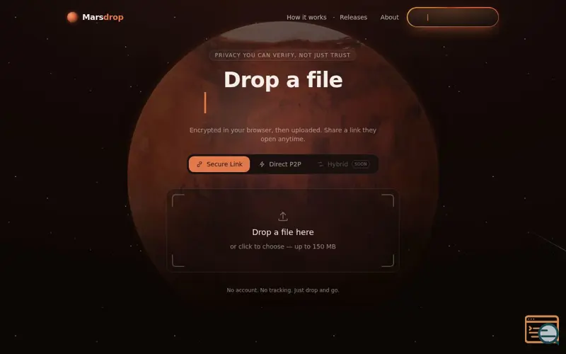 Screenshot of Marsdrop