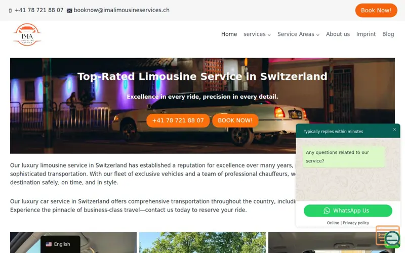 Screenshot of IMA Chauffeur Booking Platform