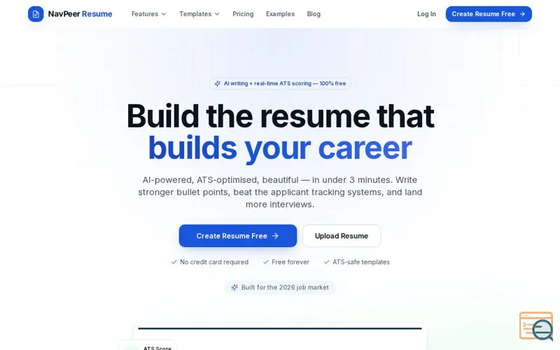 Screenshot of NavPeer Resume