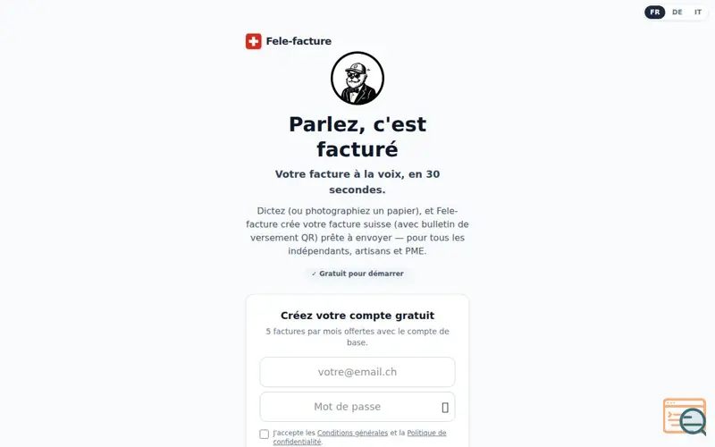 Screenshot of Fele-facture