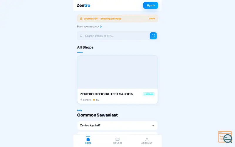 Screenshot of Zentro