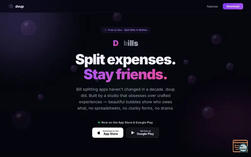 Screenshot of dvup - Split Bills with Friends