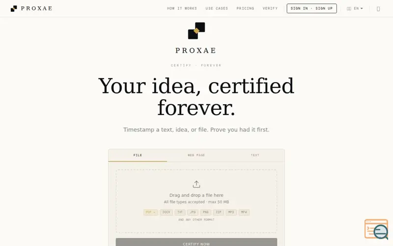 Screenshot of Proxae