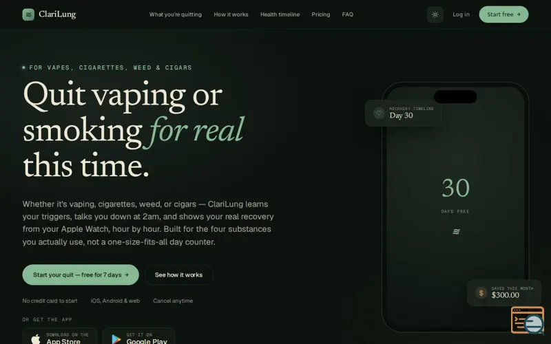 Screenshot of ClariLung