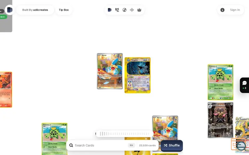 Screenshot of TCG Canvas