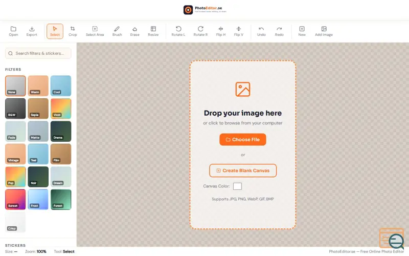 Screenshot of PhotoEditor.se