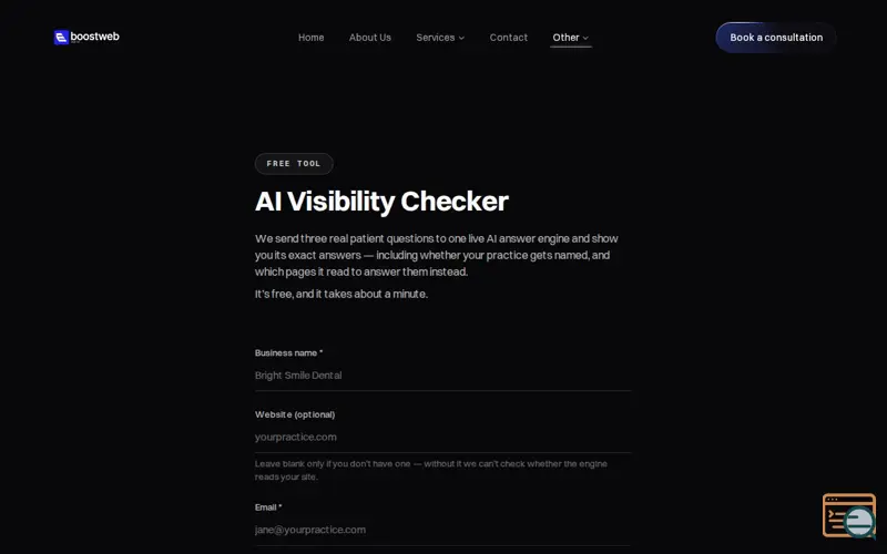 Screenshot of AI Visibility Checker