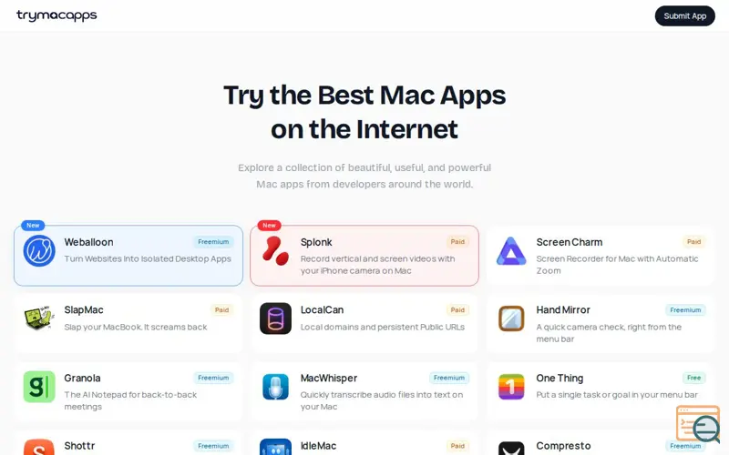 Screenshot of Try Mac Apps
