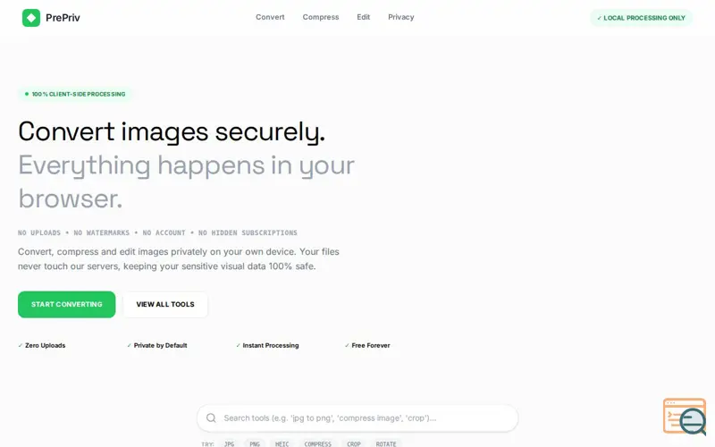 Screenshot of PrePriv