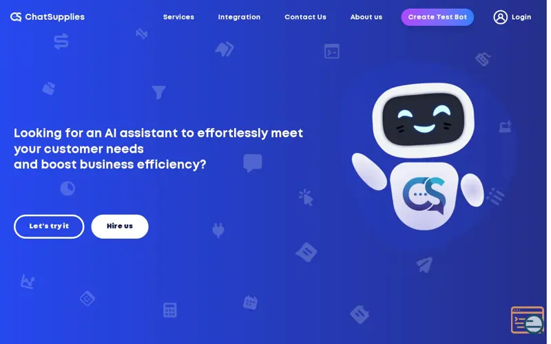 Screenshot of ChatSupplies