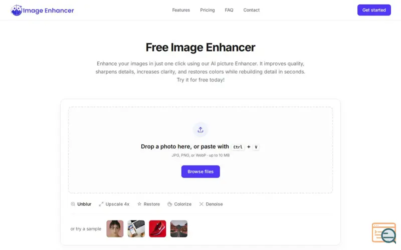 Screenshot of AI Image Enhancer - Enhance Photo Quality and Resolution