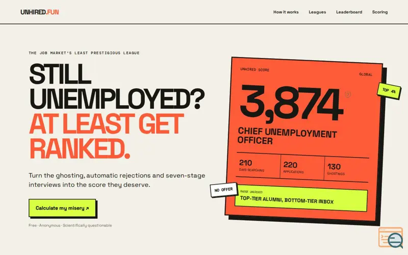 Screenshot of Unhired.fun