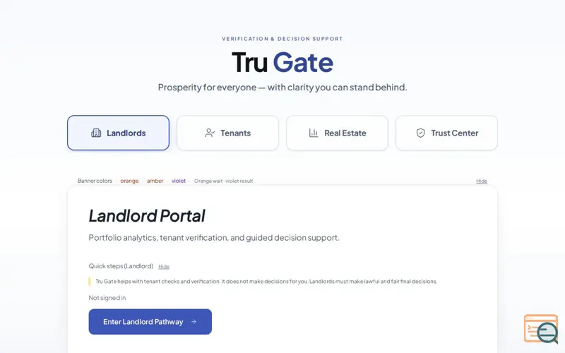 Screenshot of Tru Gate