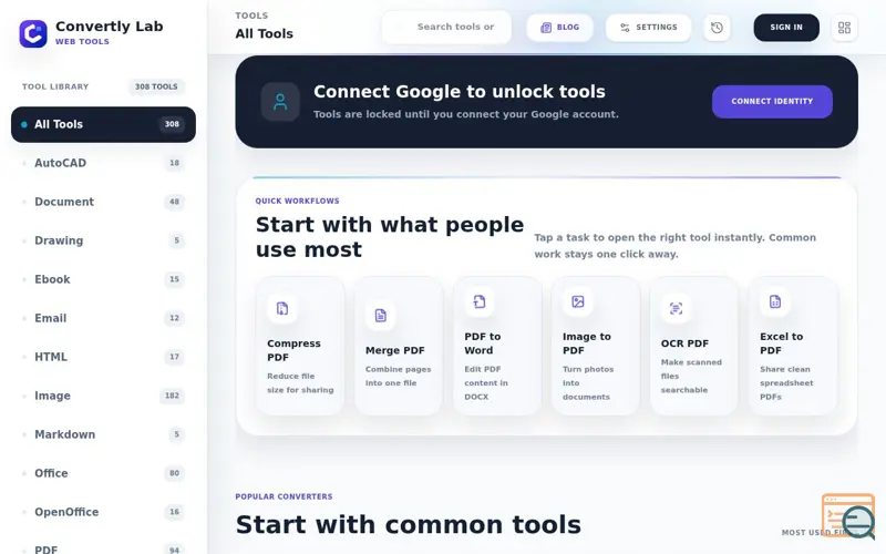Screenshot of ConvertlyLab