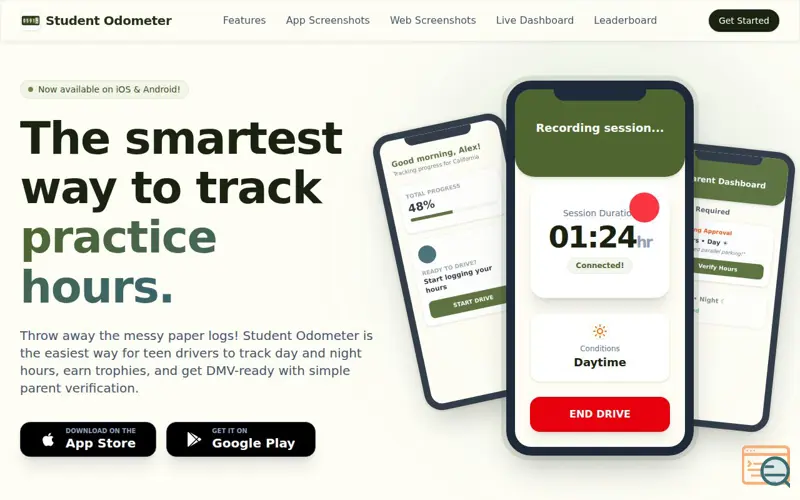 Screenshot of Student Odometer