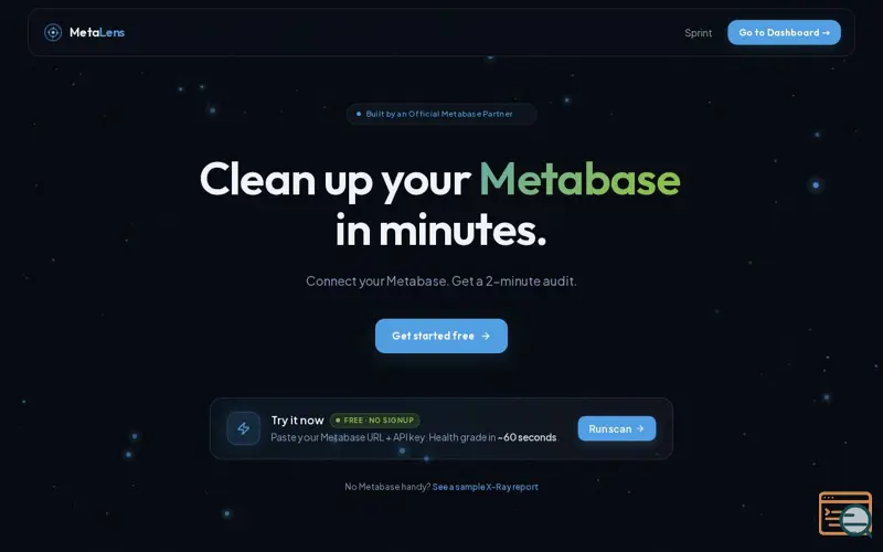 Screenshot of MetaLens