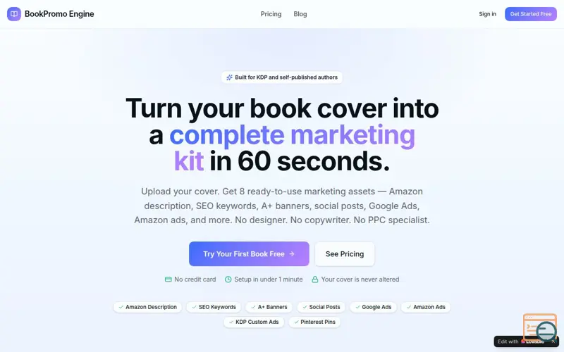 Screenshot of Book Promo Engine 