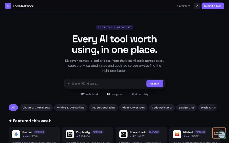 Screenshot of Tools Network
