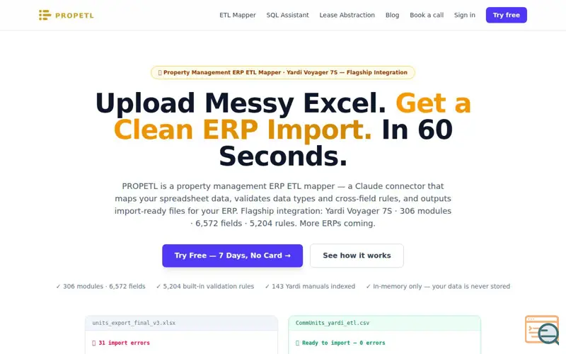 Screenshot of PropETL
