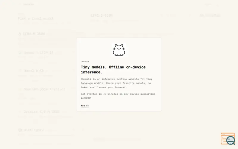 Screenshot of ChonkLM