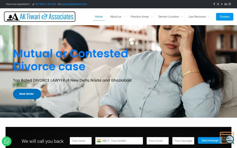 Screenshot of AK TIWARI AND ASSOCIATES