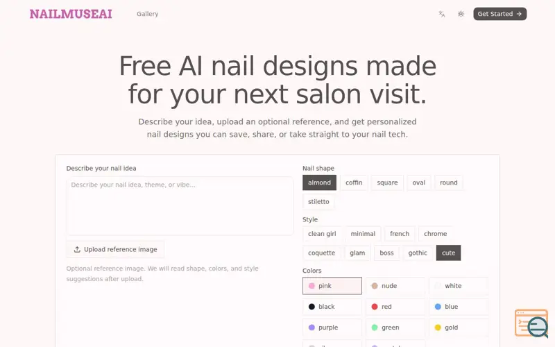 Screenshot of NailMuseAI
