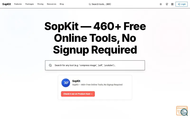 Screenshot of SopKit