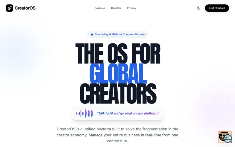 Screenshot of CreatorOS