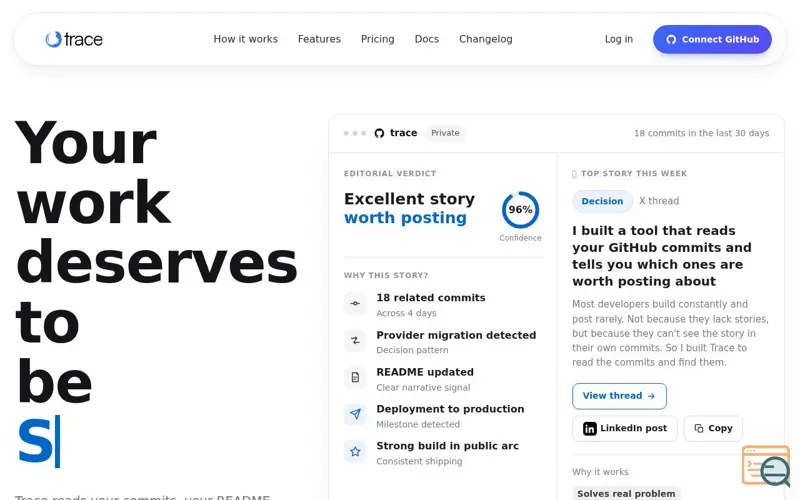Screenshot of Trace