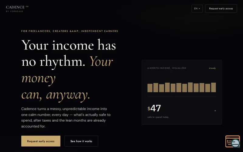 Screenshot of Cadence – Know what you can spend today