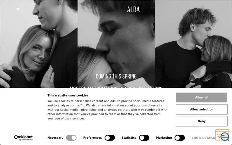 Screenshot of ALBA Dating App
