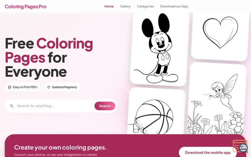 Screenshot of Coloring Pages Pro